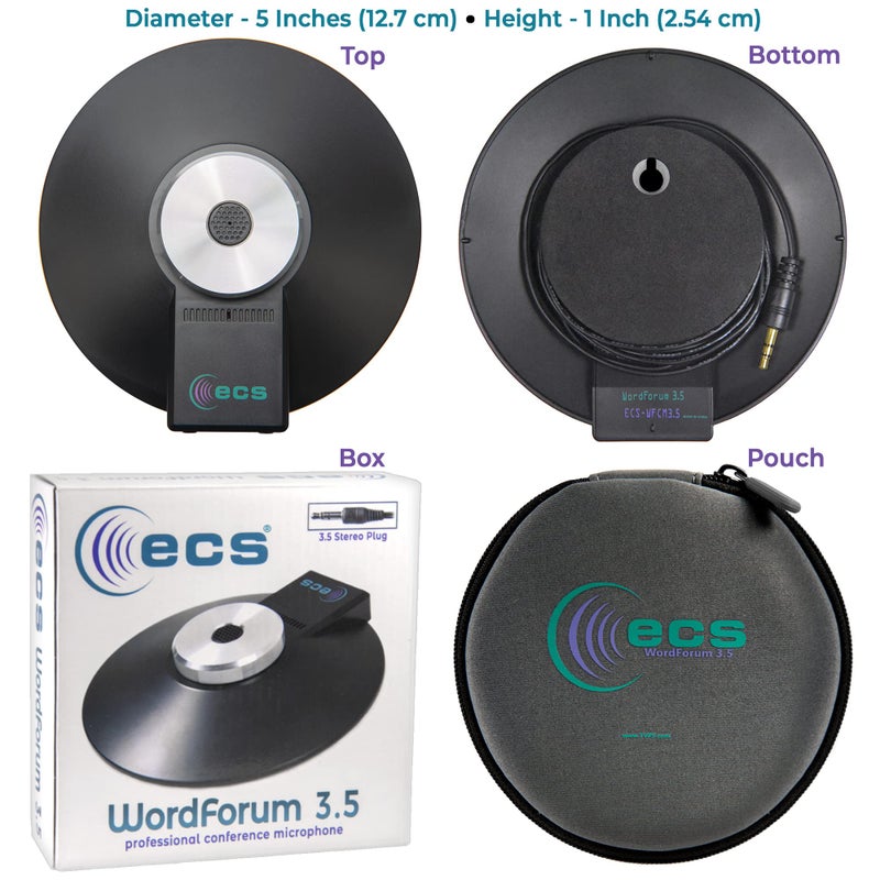 ECS WordForum 3.5mm TRS 360Â° Omnidirectional Stereo Conference Microphone for PC - with Daisy Chain Option, Condenser Mic for Teleconferencing - 3 Pack - Image 2